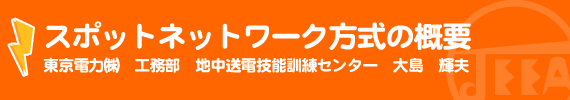 スポットネットワーク方式の概要 東京電力㈱　工務部　地中送電技能訓練センター　大島　輝夫