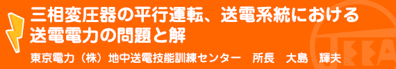 三相変圧器の平行運転、送電系統における送電電力の問題と解 大島　輝夫