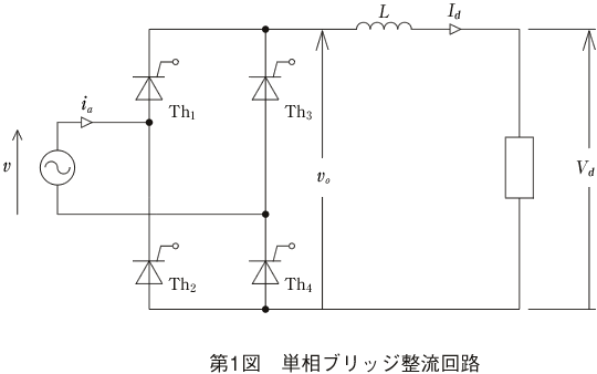 第1図 単相ブリッジ整流回路