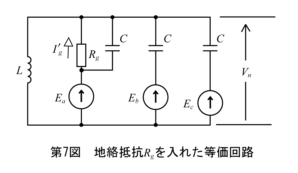 第7図　地路抵抗Rgを入れた等価回路